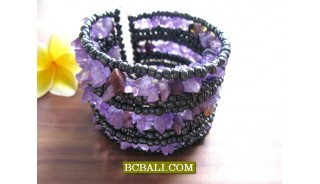 Beads Stones Cuff Bracelets Ethnic Women Fashion